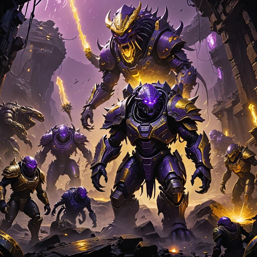 Armored Alien Invasion: Dark Fantasy Concept Art