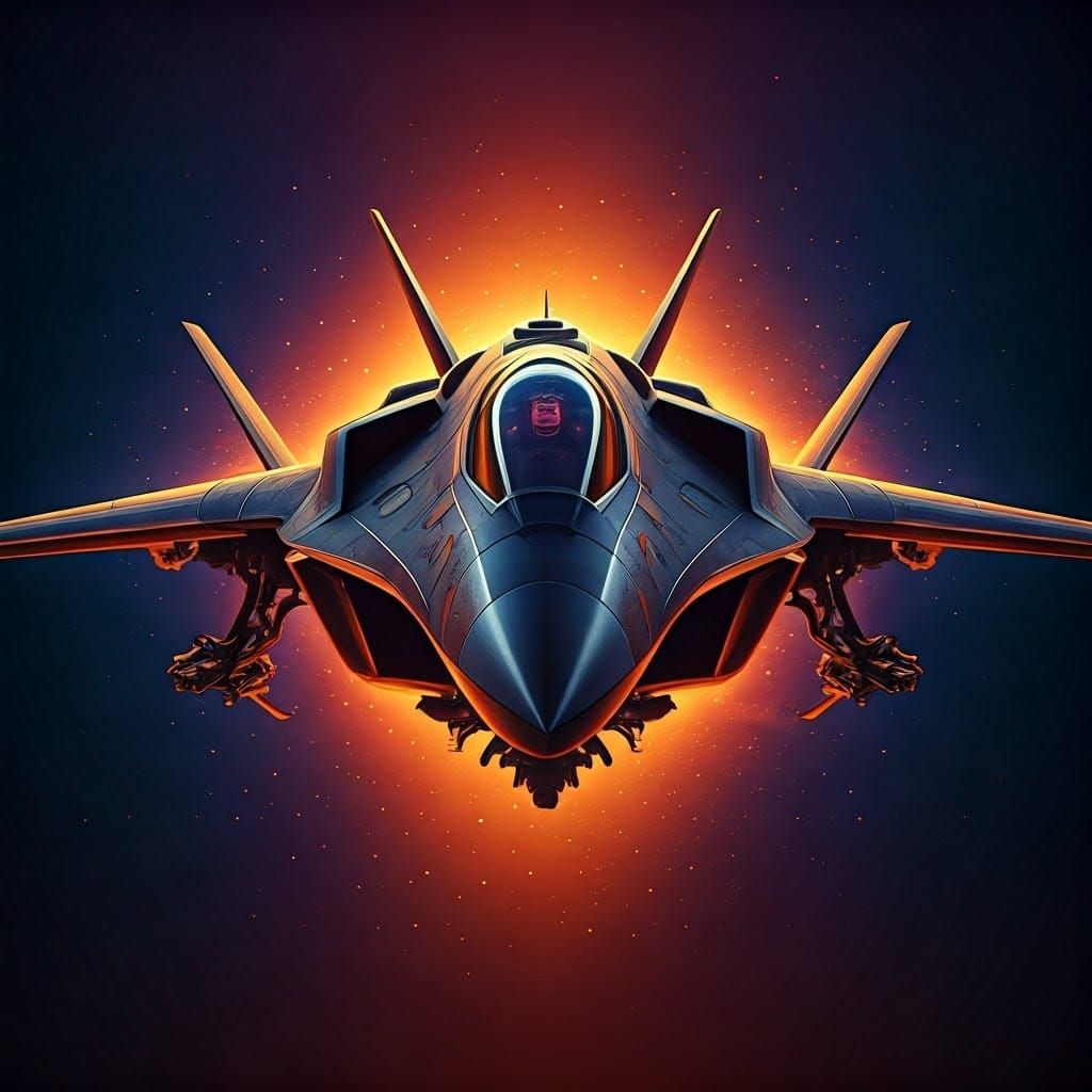 Futuristic Fighter Jet in Sci-Fi Splash Art
