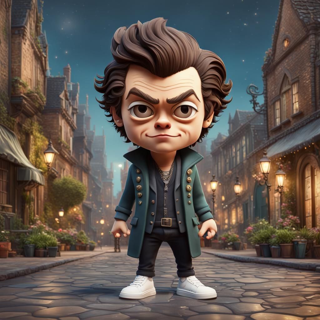 Harry Styles Chibi Caricature in 3D