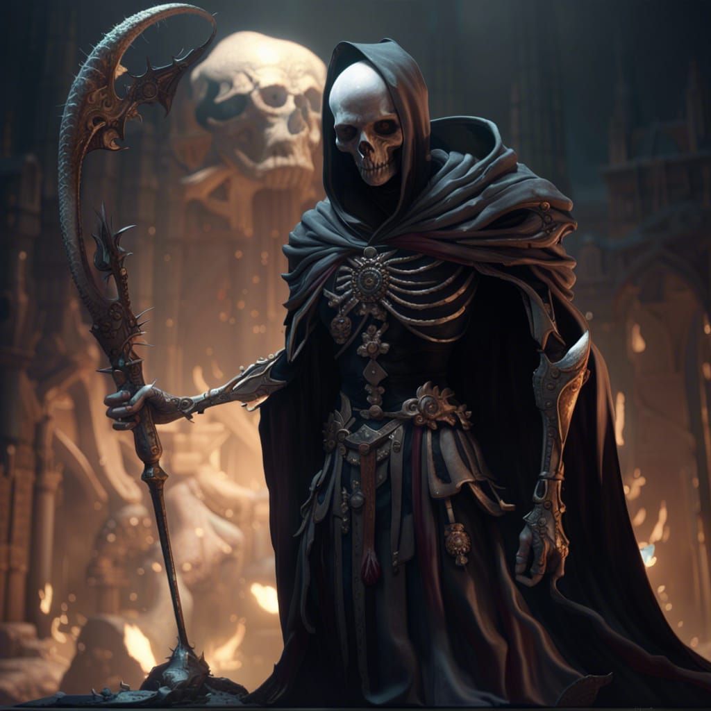 Death as Dark Fantasy Art Nouveau Masterpiece