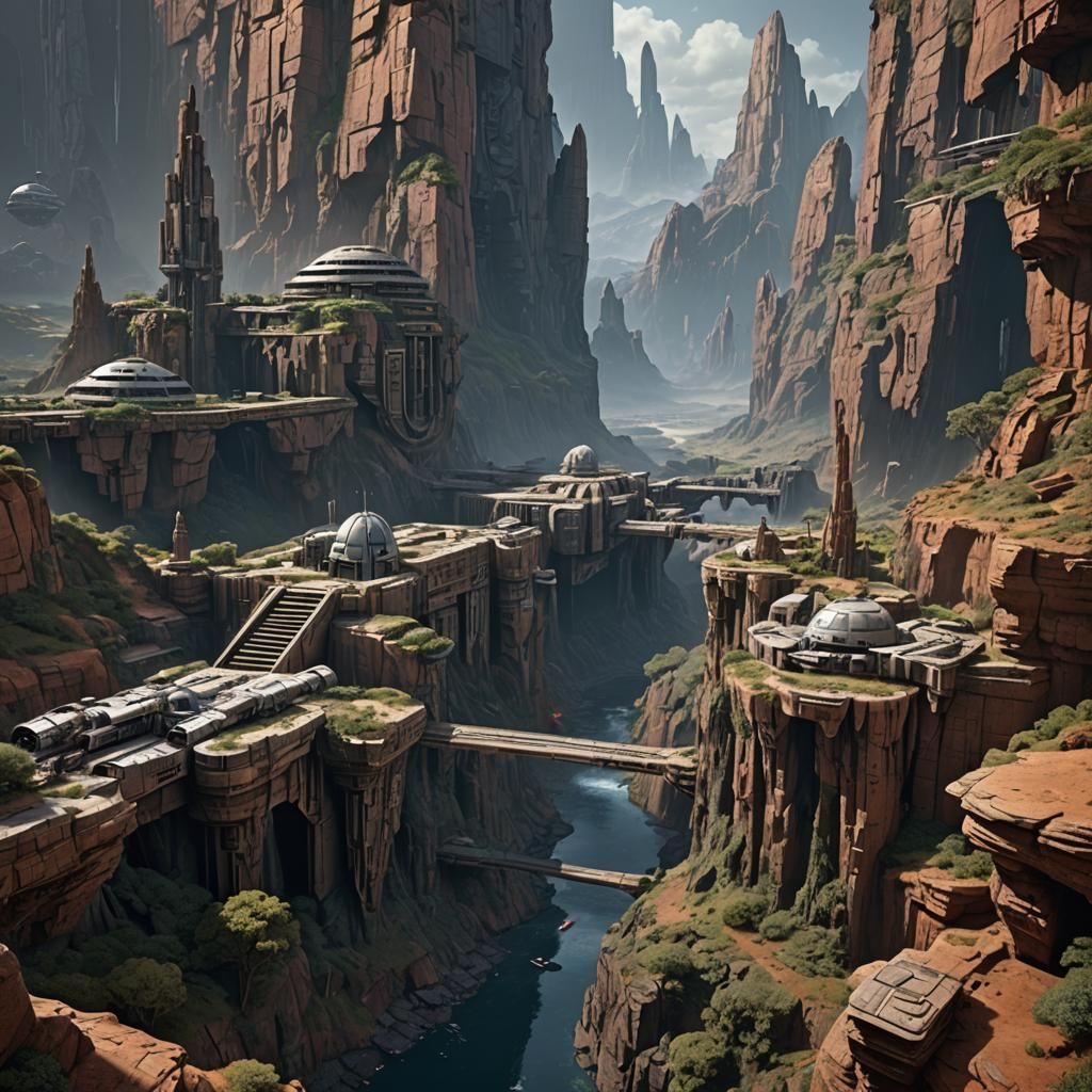 Detailed Star Wars Matte Painting in 8k