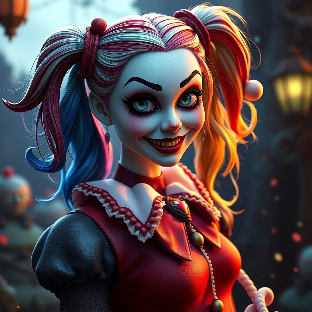 Harley Quinn Sally from Nightmare Before Christmas in Vibran...