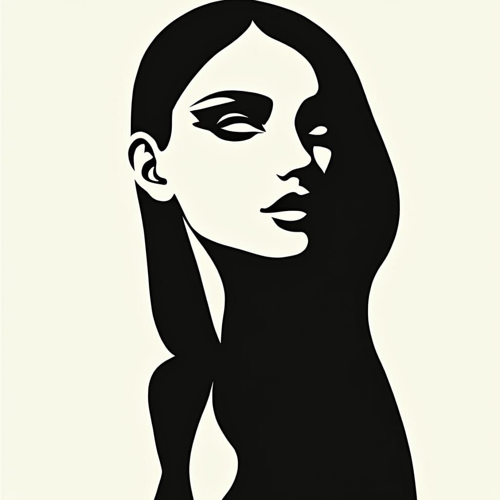 Geometric Woman in Cubist Art Deco Style