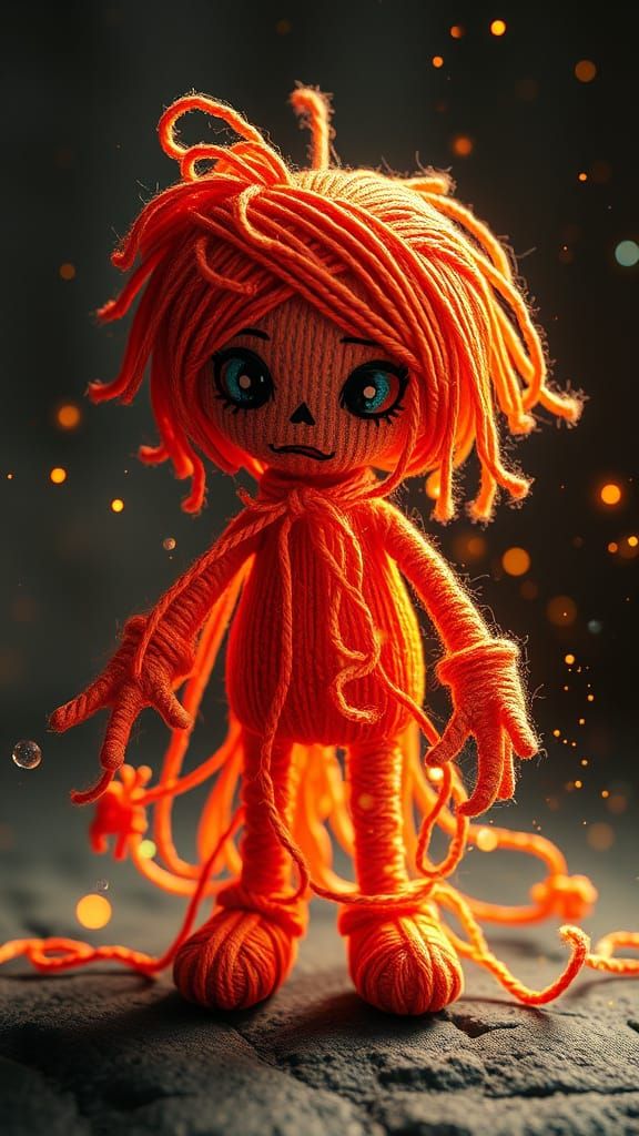 Anime Yarn Doll Unleashes Blazing Energy