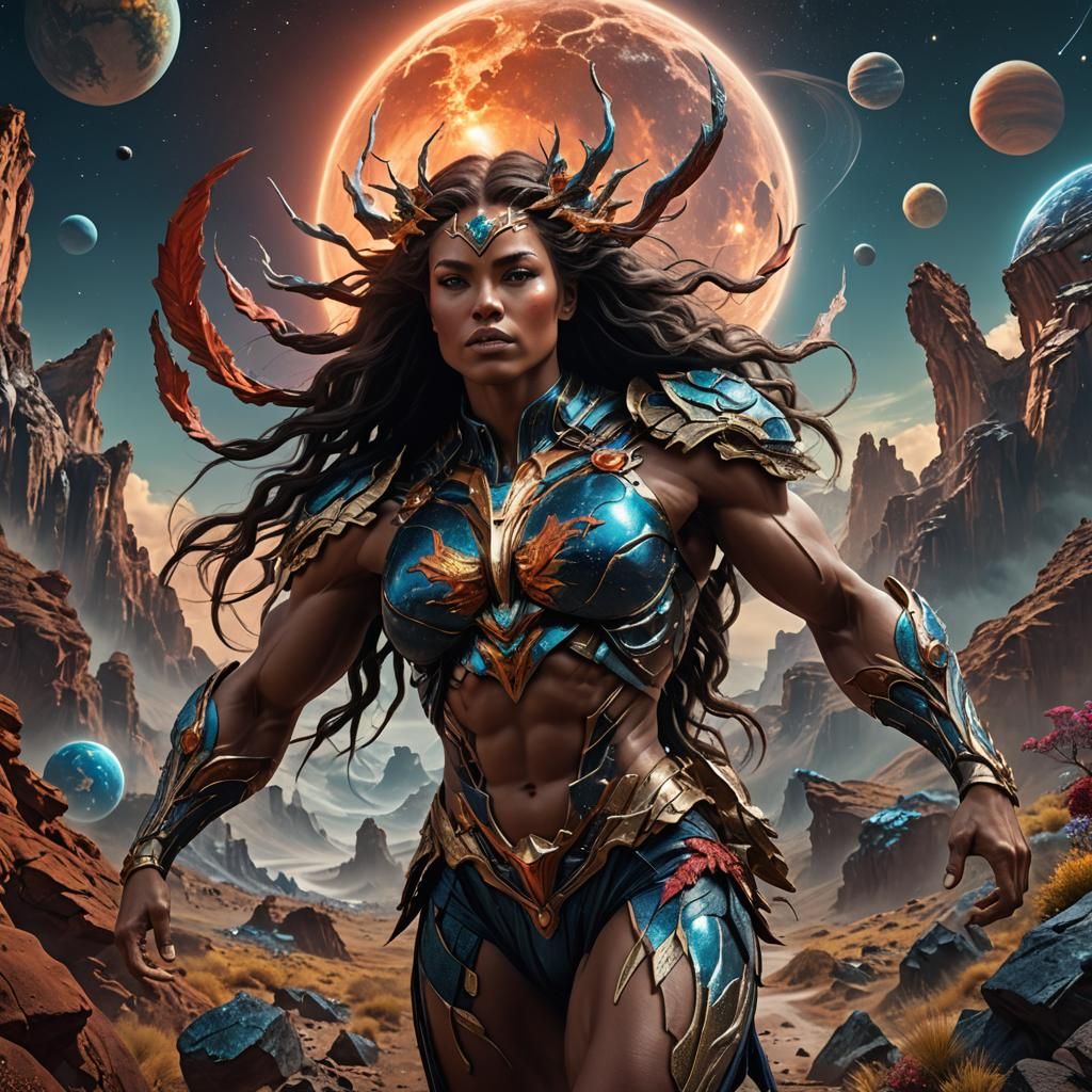 Goddess Gaia: Interconnected Planetary Entities in Surrealis...