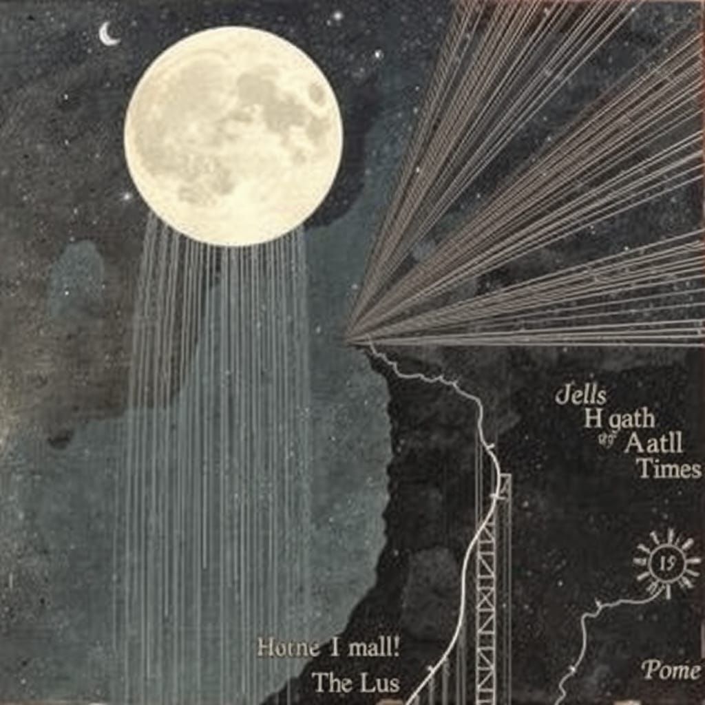 The Moon Falls: Radial Art Collage