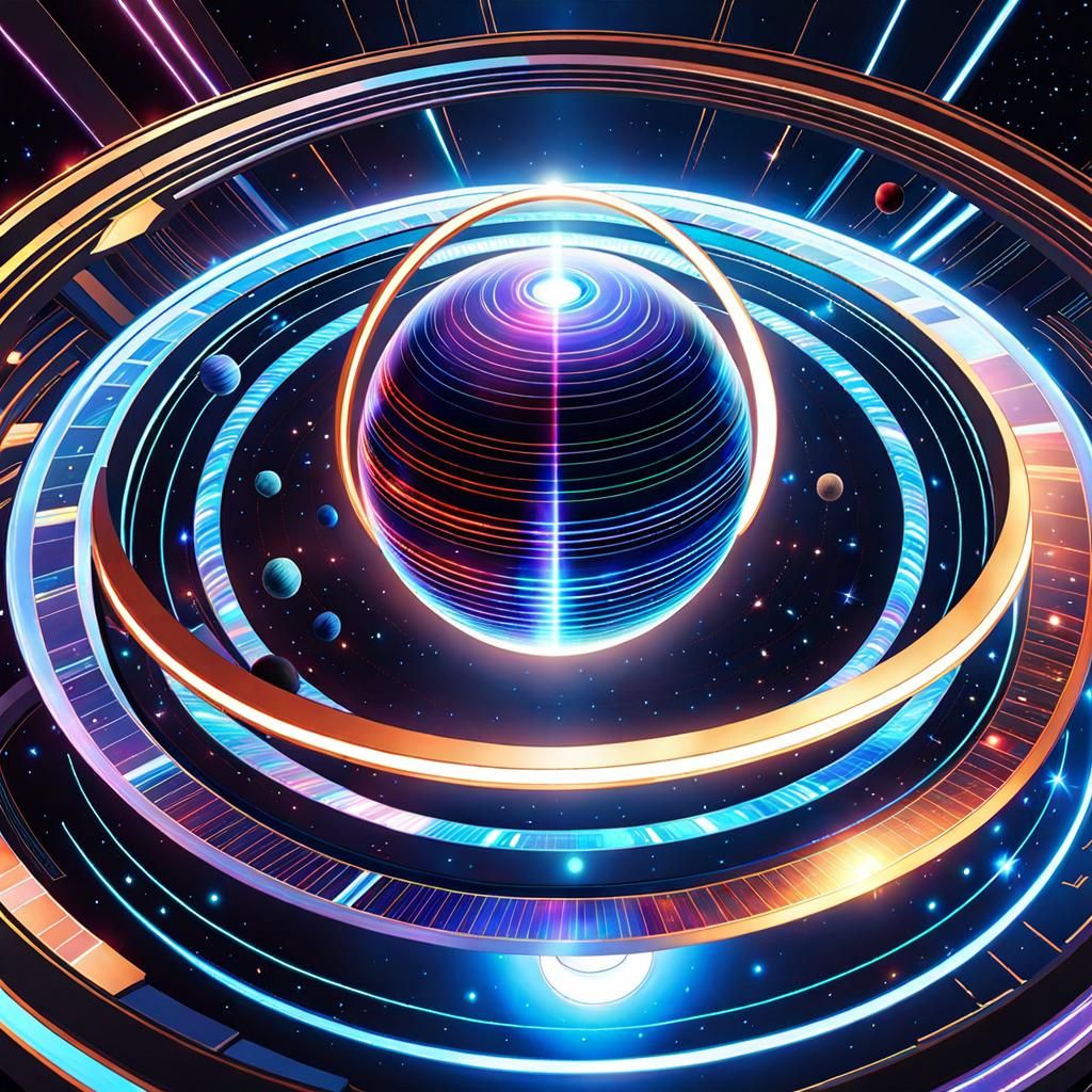 Holographic Solar System Projection in Cel-Shaded Anime Styl...