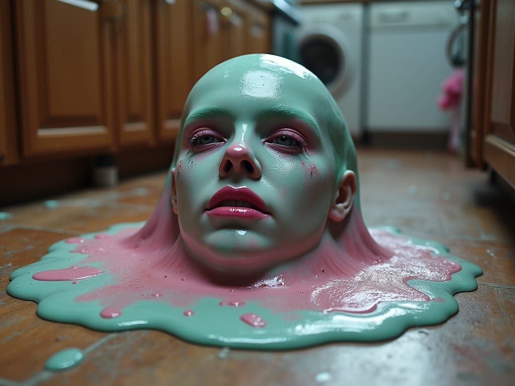 Gel Blob with Painted Human Face