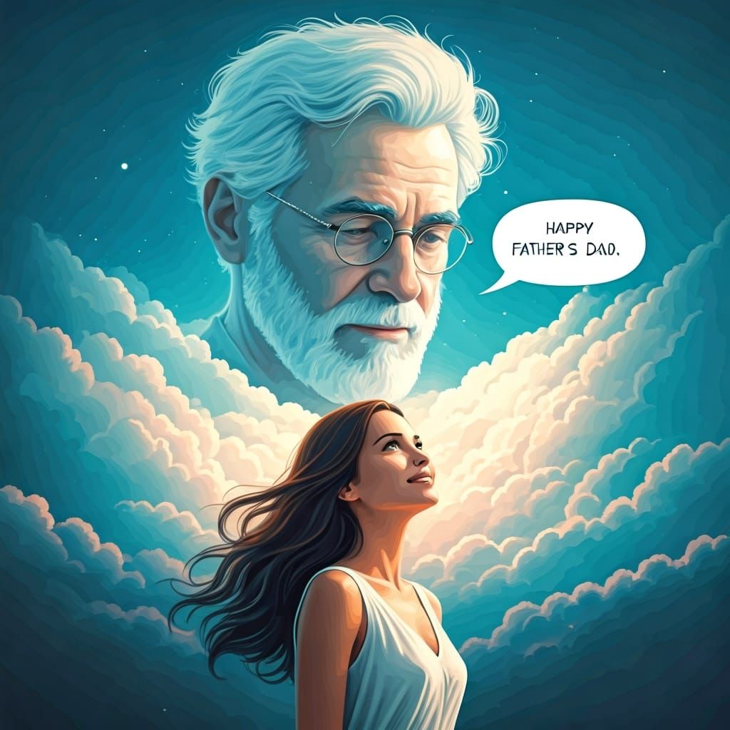 Dreamy Father's Day Portrait in the Sky