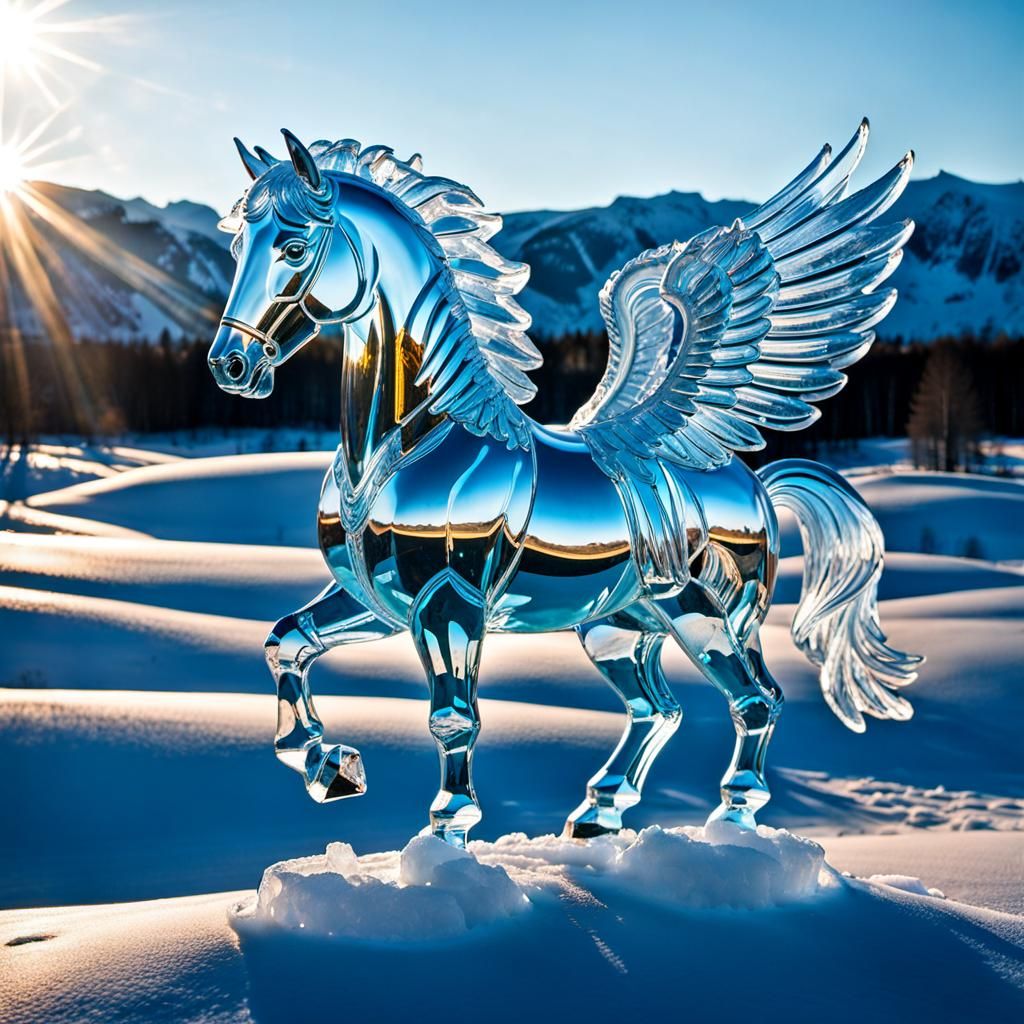 High quality photo shot on Kodak gold 400, a Pegasus winged ...