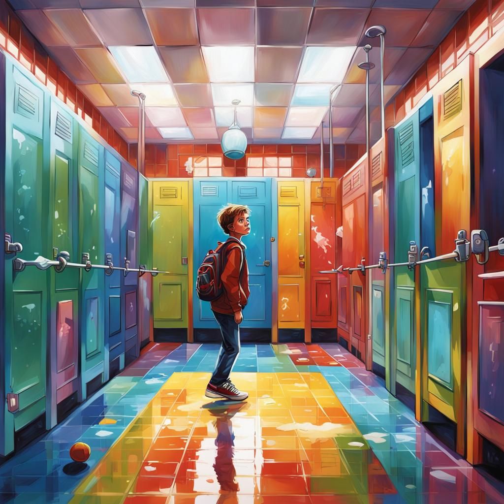 Hyperrealistic Teen Skips Class: Splash Art Concept