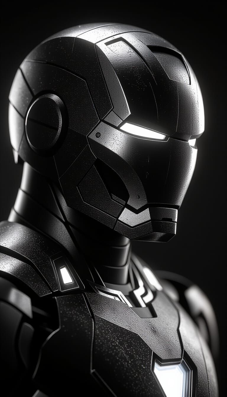 Iron Man Mask Close-Up in Noir Lighting