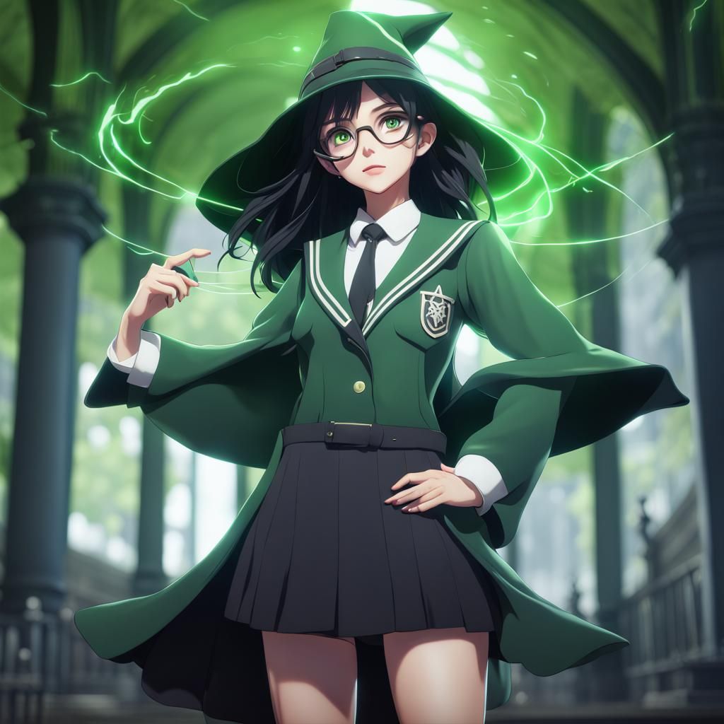 Anime Girl with Energy Barrier in Unreal Engine Style