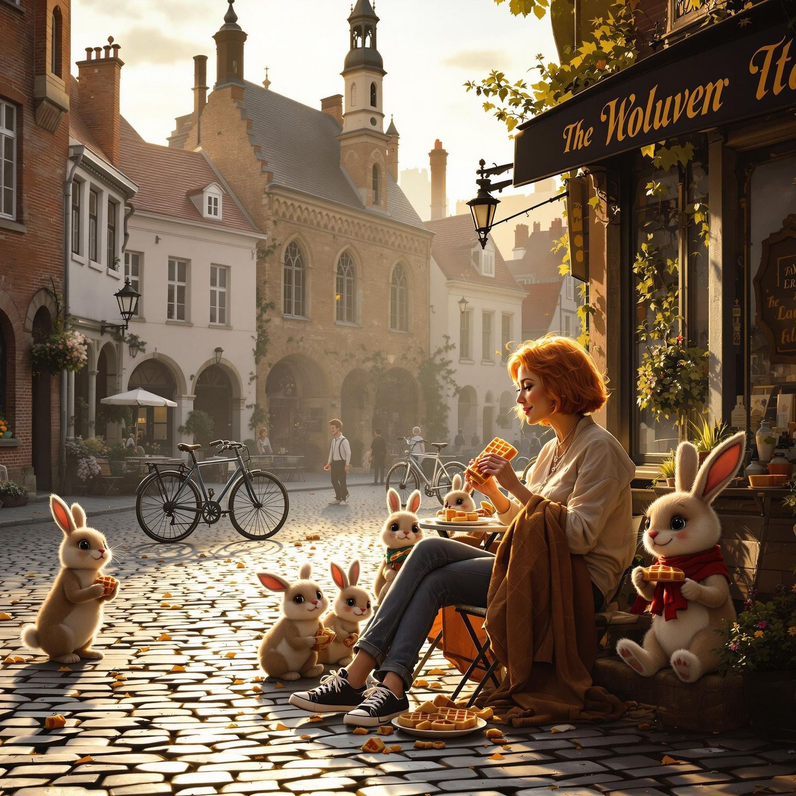 Golden Morning in Leuven's Historic Square