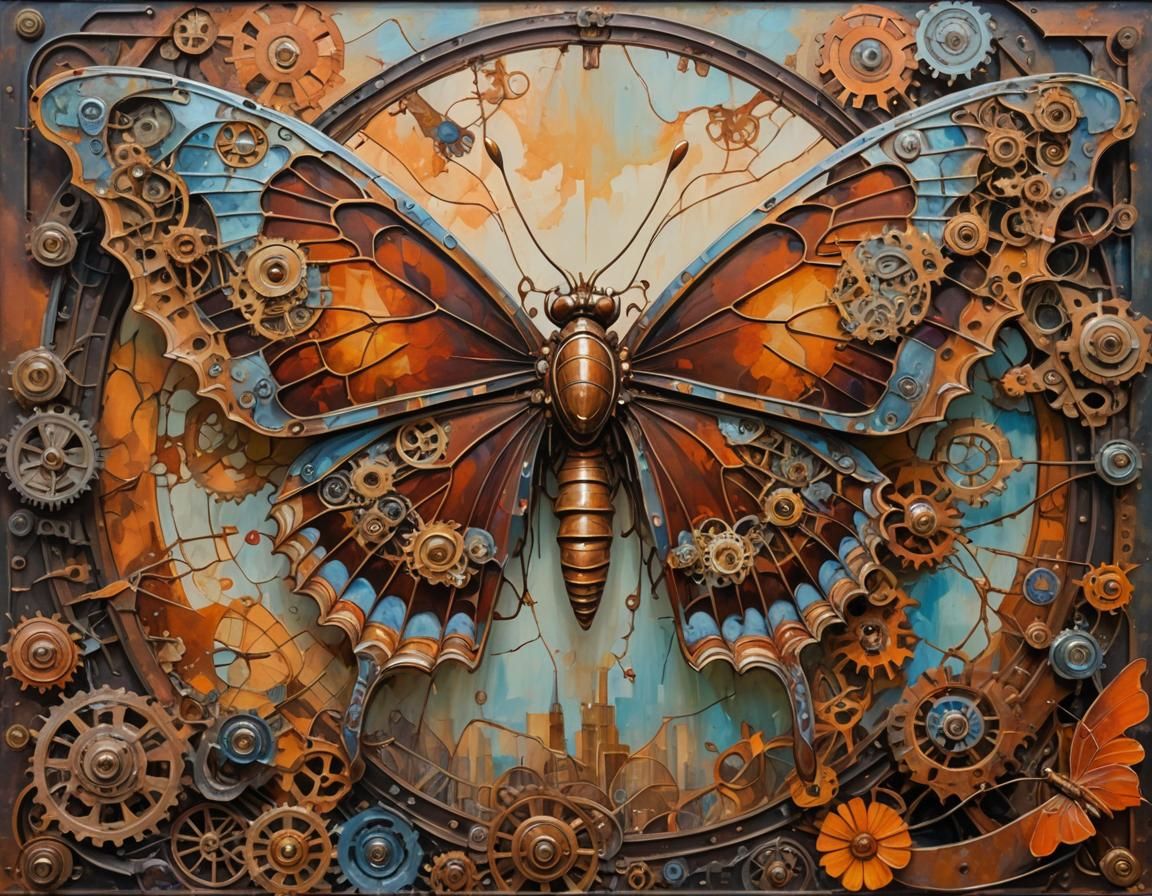 Iron Butterfly Flies Over Industrial Wasteland