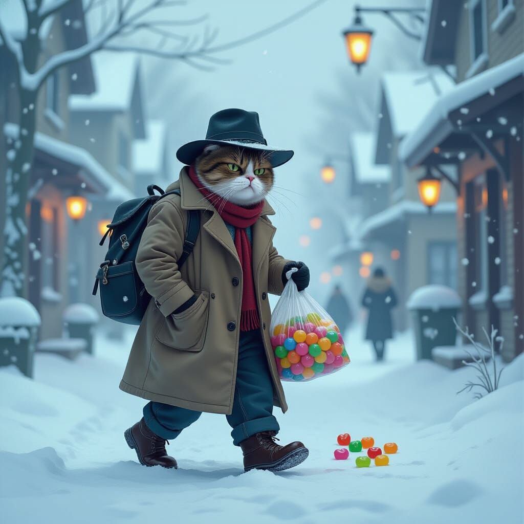 Grumpy Bird Searches for TARDIS in Digital Painting