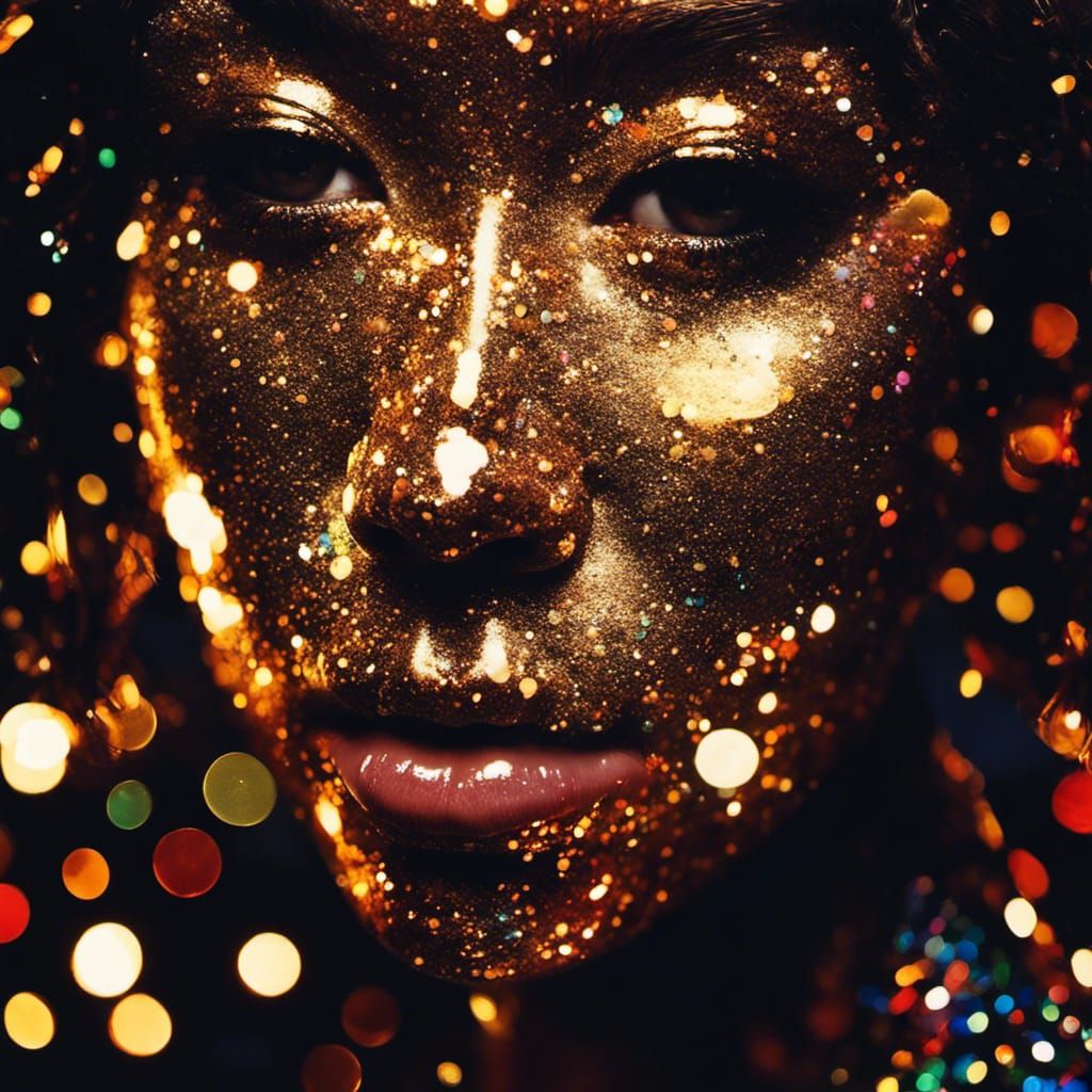 Glitter Makeup Portrait in Rococo Style