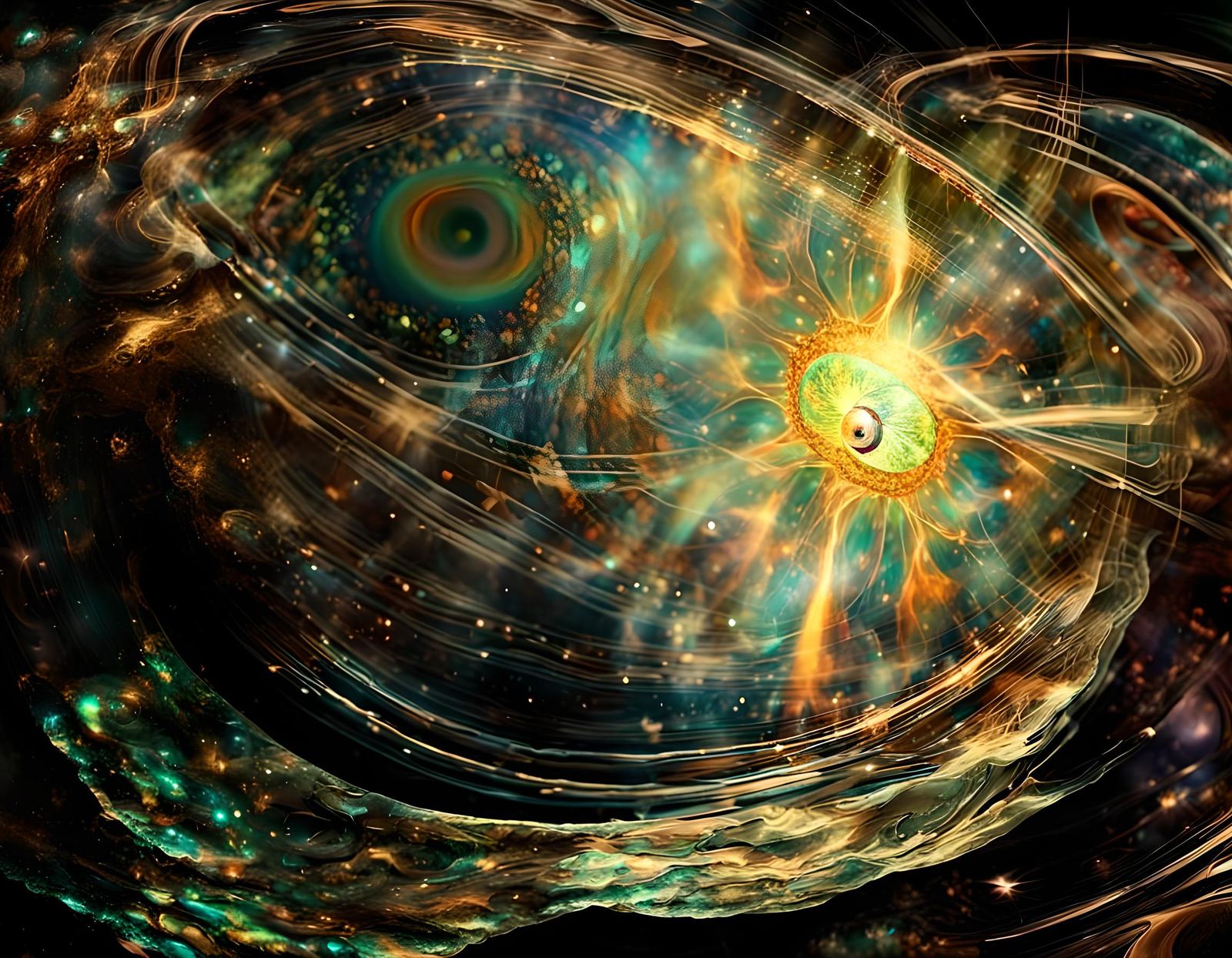 Macrographic Eye Clouds in Plasma Glass Style