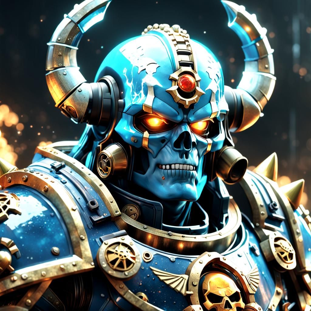 Glass-Faced Chaos Space Marine in Octane Render