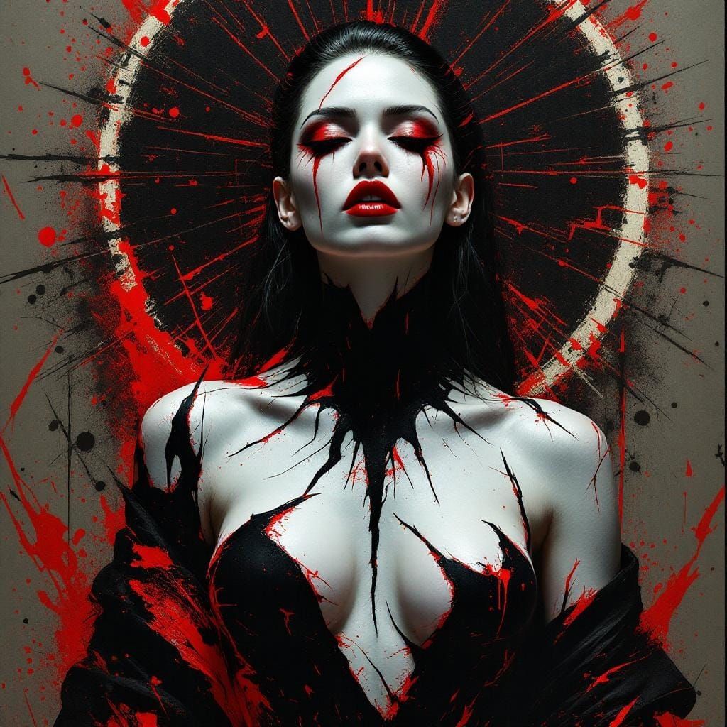 Mythpunk Goddess in Warpaint Beauty