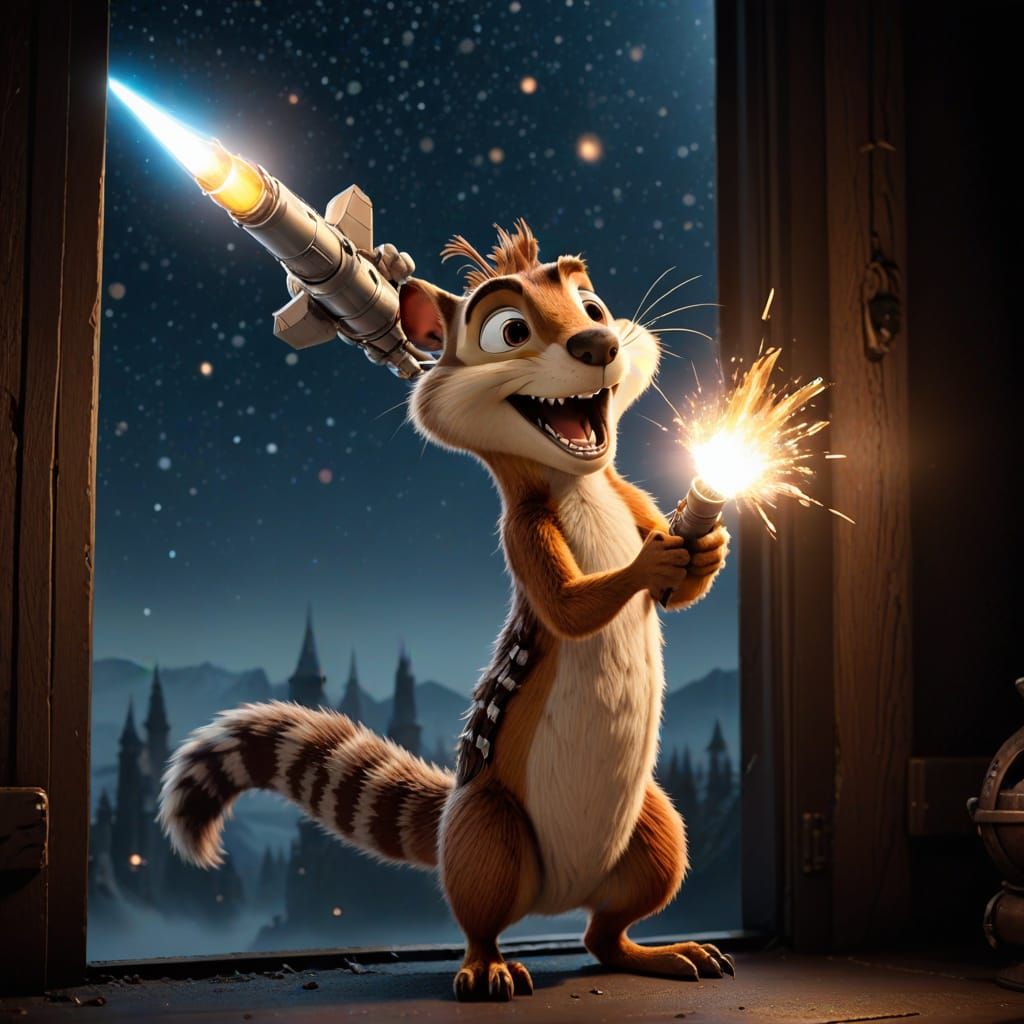Scrat's Wild Ride: Acorn Aboard Rocket Launch
