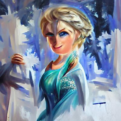 Detailed Painting of Elsa from Frozen