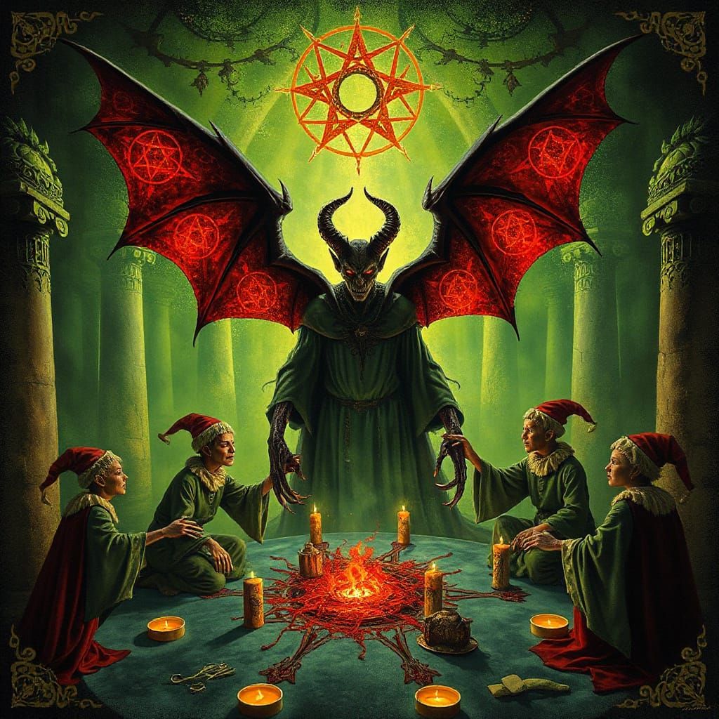 Satanic Christmas Ritual: Eldritch Art Nouveau Summoning