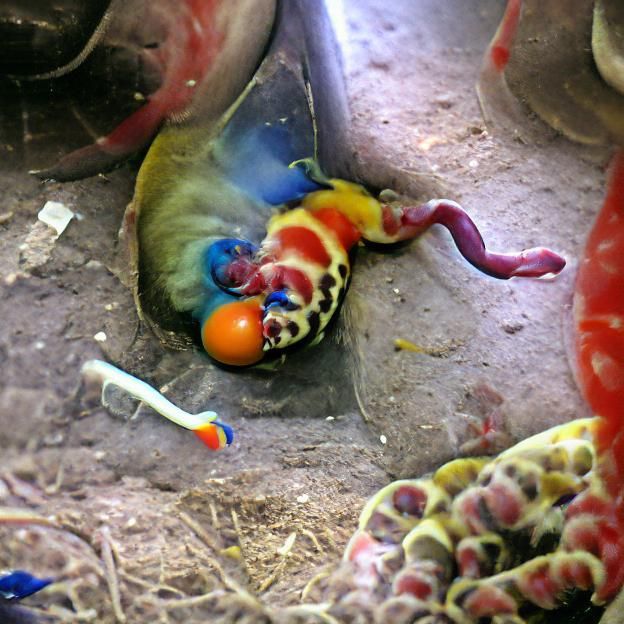 Colorful Clown Giving Birth: Surreal Art