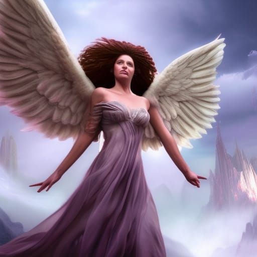 Hyperrealistic Angel in Detailed Matte Painting