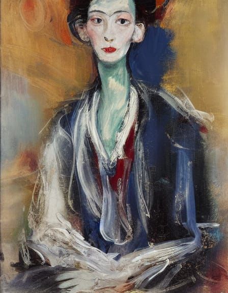 Ethereal Lady in Dreamy Oil Painting