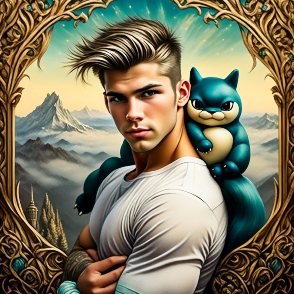 Handsome guy with Snorlax
