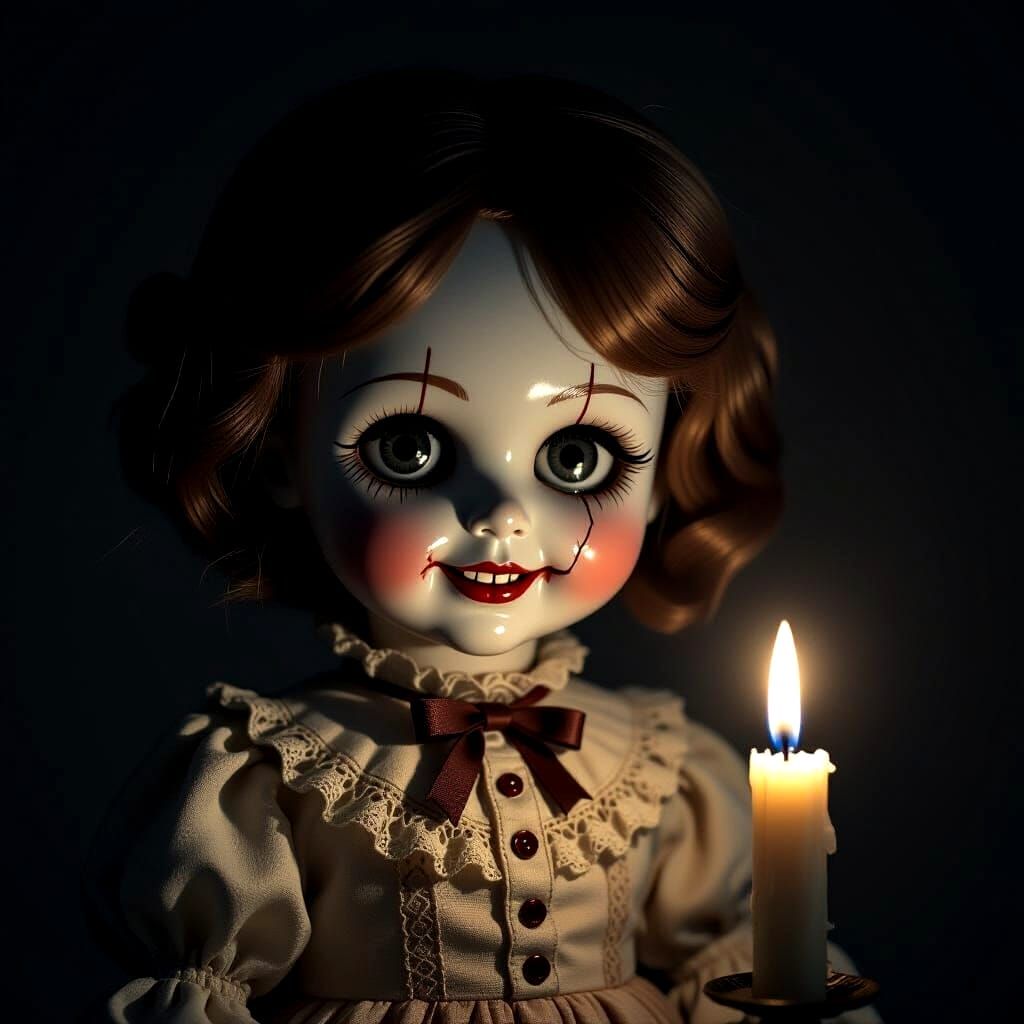 Sinister Creepy Doll with Hollow Eyes