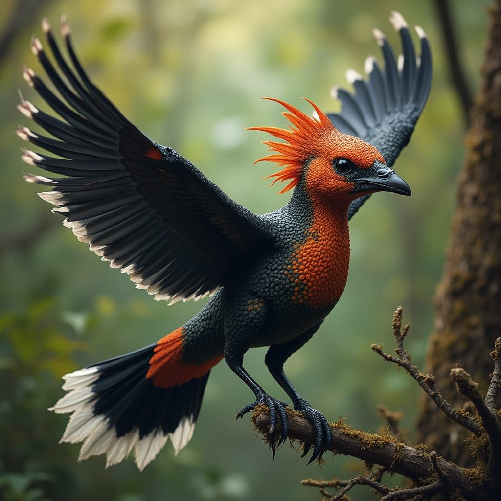 Huia-Tuatara Hybrid Soaring in Lush New Zealand Bush