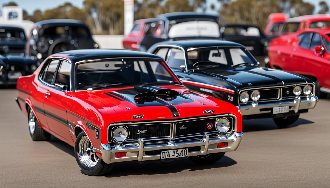 (Australian1971 Ford Falcon GTHO Phase III) red and black