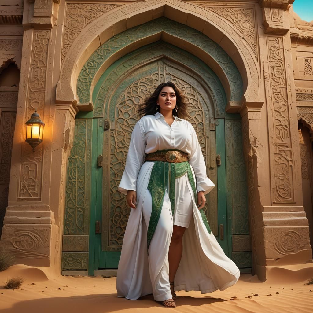 Seductive Arabic Woman in Desert Concept Art
