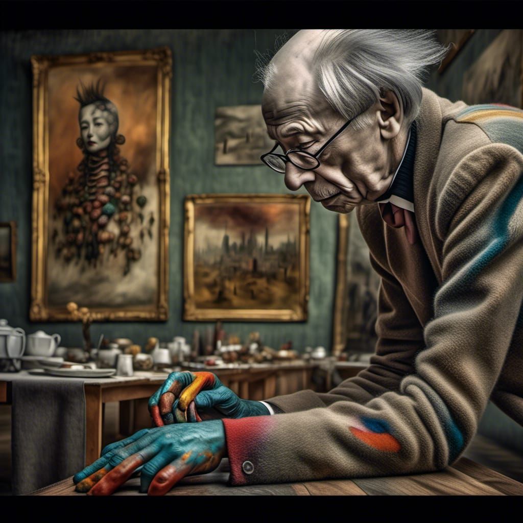 Polychromatic Abstract Cityscape in Detailed Matte Painting