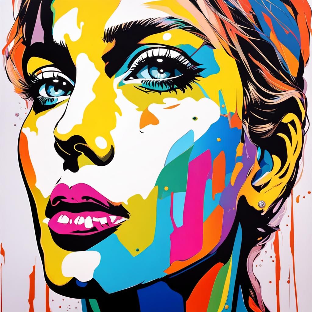 Vibrant Surreal Portrait in Pop-Art Style