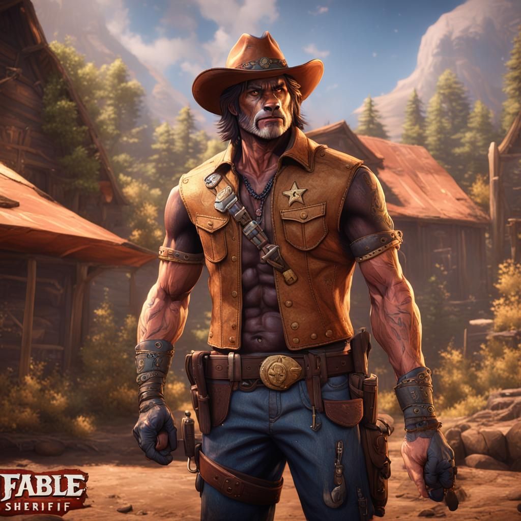 Bigby Wolf as Shirtless Sheriff: Detailed Matte Painting