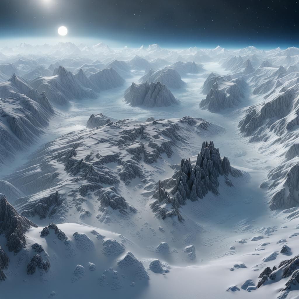 Hoth from Space: Detailed Matte Painting in Deep Color