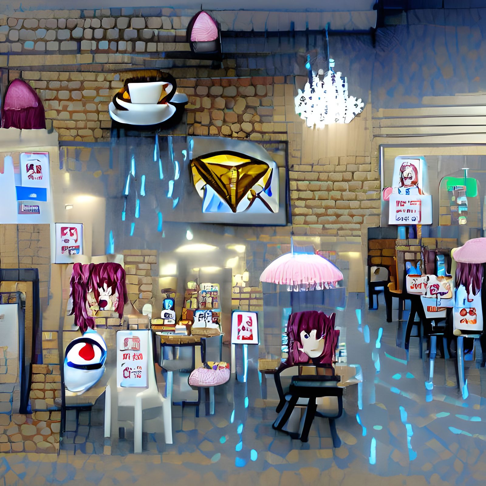 Anime Cafe with Diamond Rain