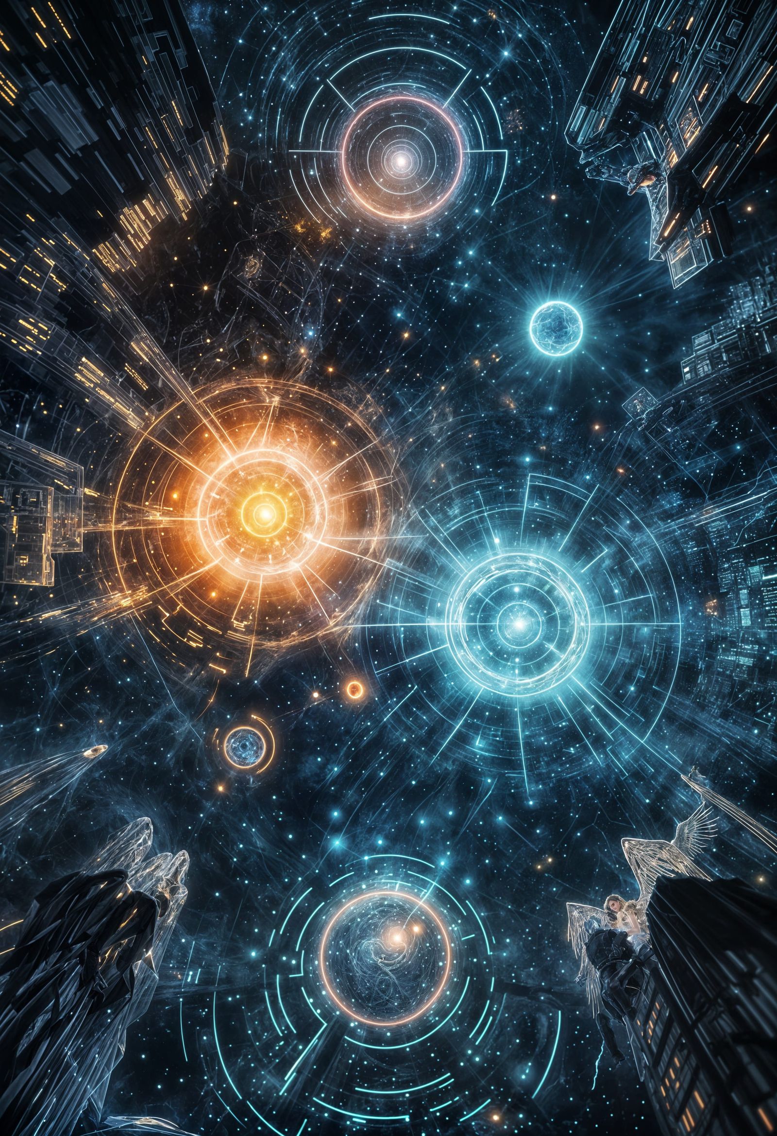 Digital Angel Reaching Across Cosmic Rift