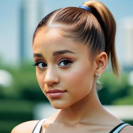 Ariana Grande with Short Ponytail, Summer Day