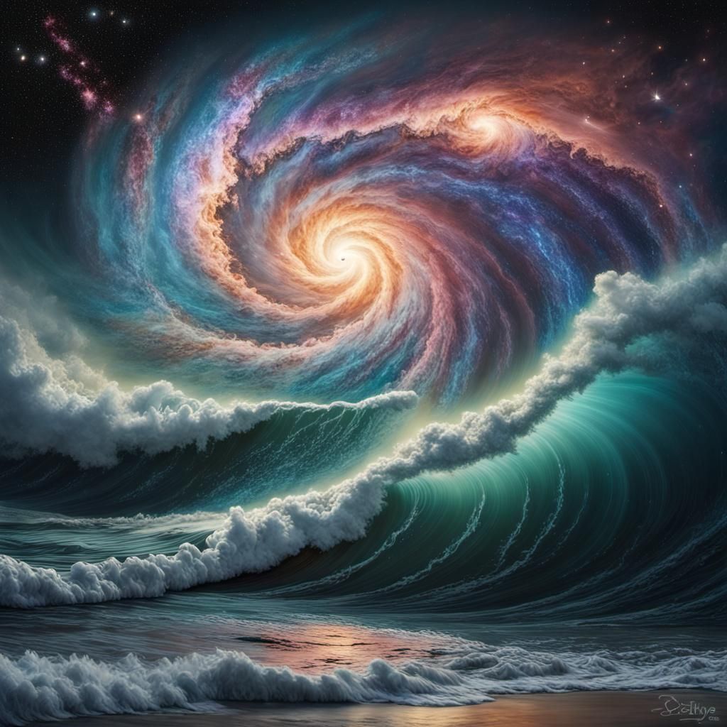 Majestic Swirling Galaxy with Vibrant Colors