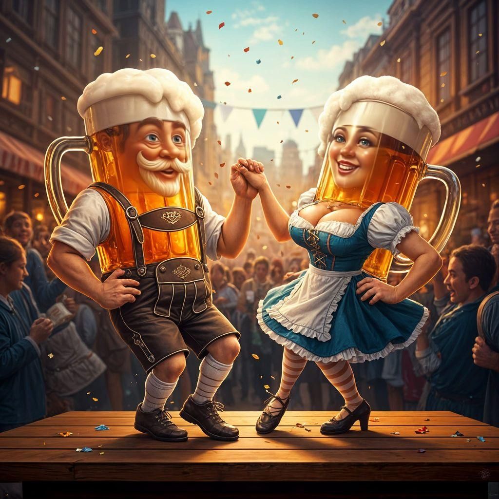 Dancing Oktoberfest Beermugs