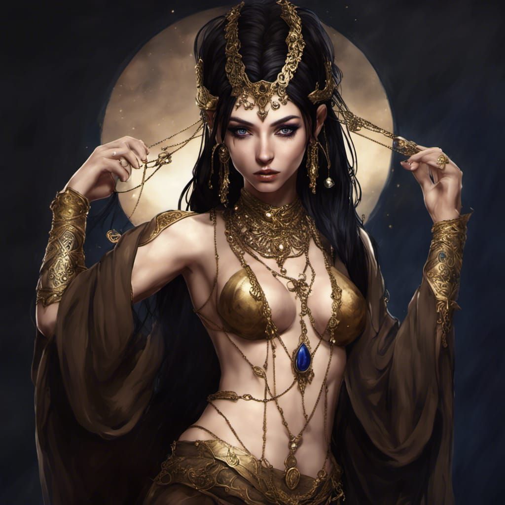 Desert Fantasy Thief with Golden Jewelry