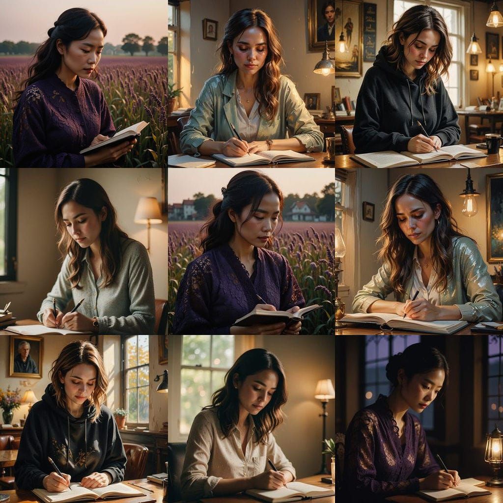 Portrait of a Woman with Raven Hair and Gray Eyes