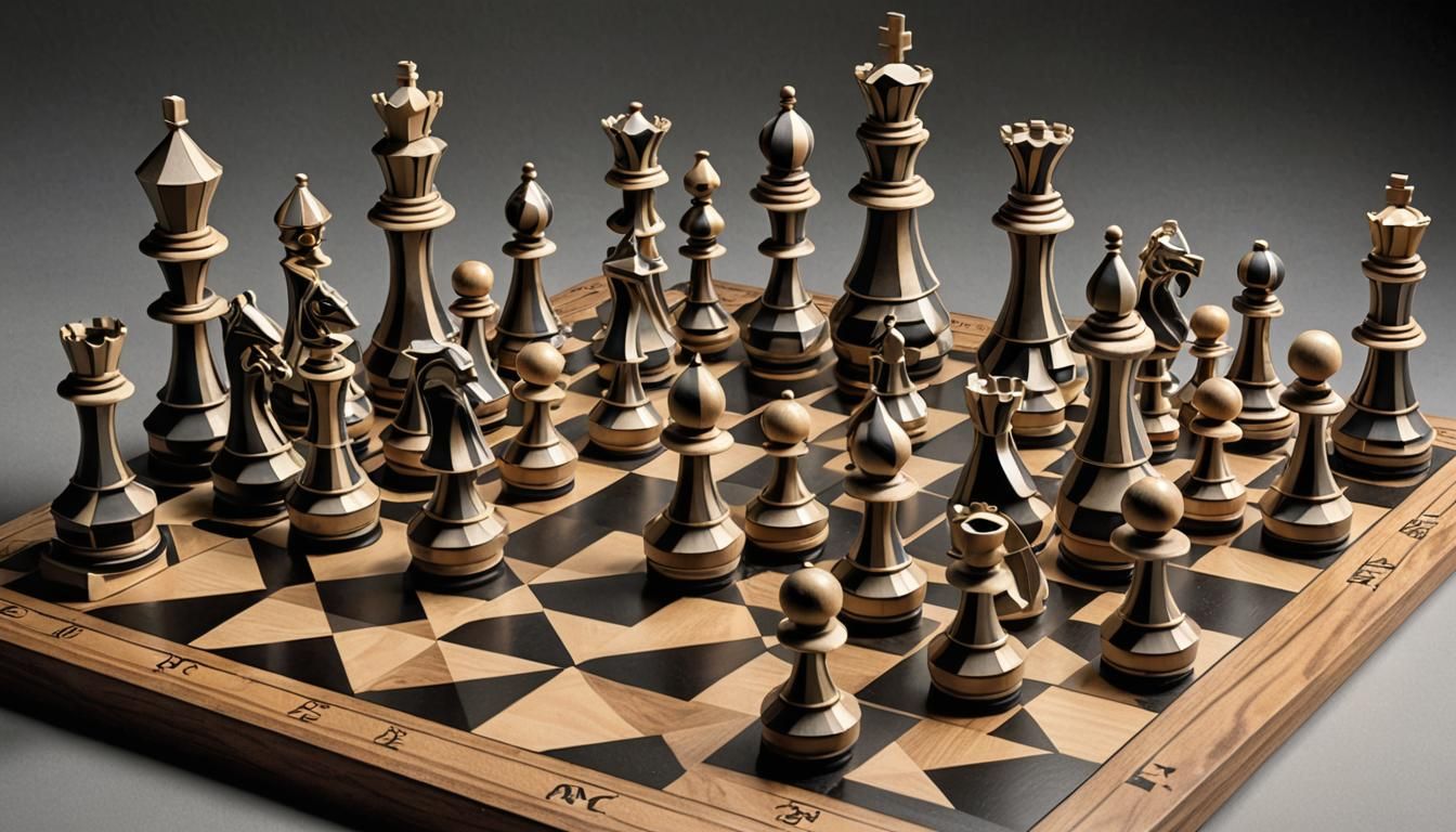 Surreal Chess Set with Impossible Geometry