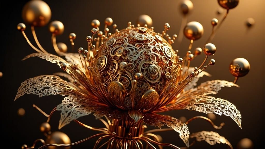 Elegant Steampunk Clockwork Flowers