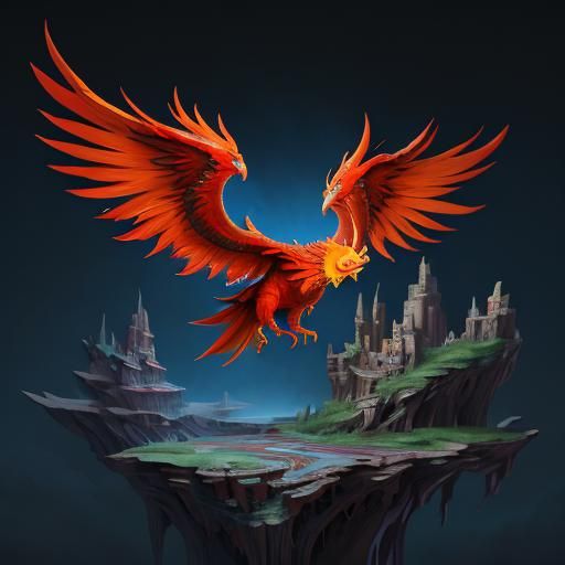 Chibi Phoenix Fantasy Concept Art