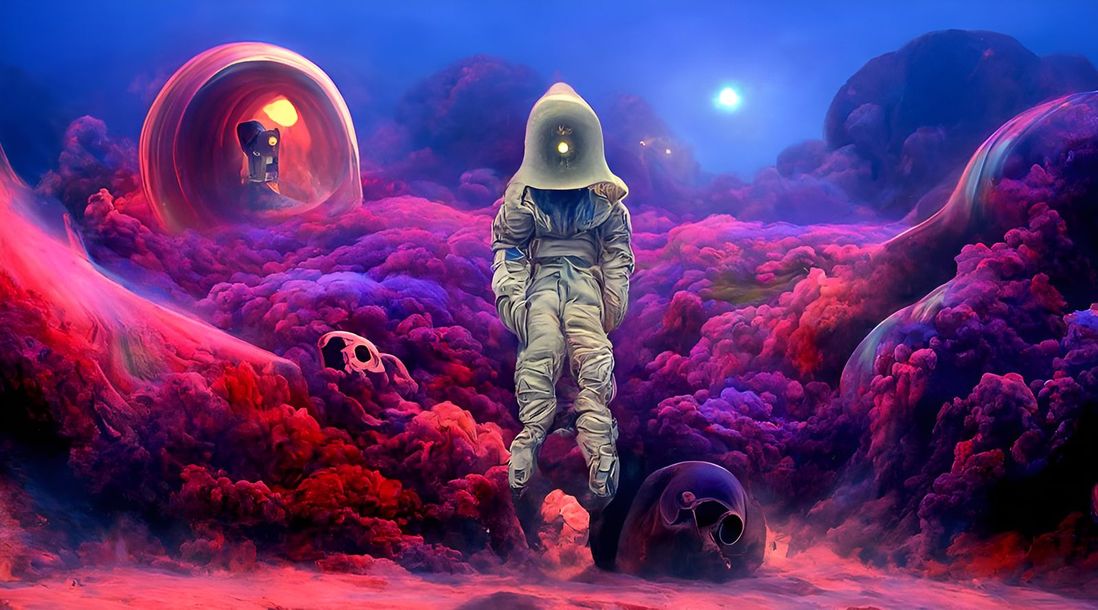 Astronaut Ghost in Deep Space, Cosmic Horror Art